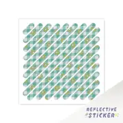 Reflective Frame Stickers Safety Decal MTB Bike Mountain Biking GREEN CHECKER