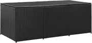 Storage Boxes, Garden Storage Box Poly Rattan 180x90x70 cm Black