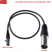 3-Pin Mini XLR Female to 3-Pin XLR Male Lavalier Microphone Cable Mic Cord