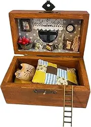 Miniature Doll House,Miniature House Kits for Adults | Wooden Handmade Realistic Animals in Boxes Design Craft Scene Toy Collectibles, Model Scenery Decor