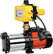 Giantz Water Pump, 1800W 240V Electric High Pressure Garden Pumps Controller Irrigation for Pool Pond Rain Tank Home Farm Clean, Multi Stage Fully Automatic Anti-rust Yellow