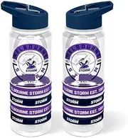 Melbourne Storm NRL Rugby League Tritan Bottle with Rubber Bands
