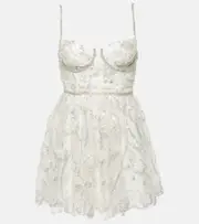 [Self-Portrait] Self-Portrait Sequined bustier minidress AU 14 white