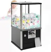 Gumball Machine,Candy Gumball Vending Machine Big Bubble Gumball Machine, Countertop Ball Bulk Vending Machine for 500 Pieces 1.26inch Ball, Classic Gumball Pinballs Capsule Toys Bank,Black