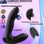 Remote Control Prostate Massager P-Spot Thrusting Anal Plug Vibrator Men Sex Toy