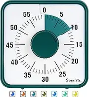 Secura Home 60-Minute Visual Timer, 7.5 Inch Oversize Countdown Timer Clock for Kids & Adults, Durable Mechanical Time Management Tool with Magnetic Backing (Dark Green) (T764)