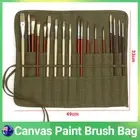 Army Organizer Paint Brush Holder Roll Up Artist Canvas Bag Draw Storage Case AU