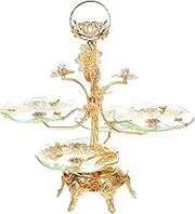 Ｂｅｓｇａ Multi Tier Serving Stand Display Rack Sturdy Tree Shape Stand Fruit Basket Nordic for Living Room Banquet Birthday Wedding