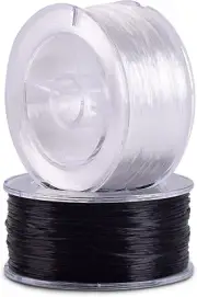 KONMAY 2 Rolls 0.8Mm Flat Stretchy Bracelet Strings with Organizing Case