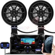 Bluetooth Motorcycle Stereo Speakers Handlebar Audio System AUX USB SD FM Radio