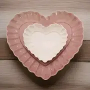 NEW Pottery Barn ROSE Heirloom Scalloped Heart Platter & White Appetizer Plate