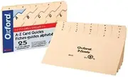 Oxford A-Z Card Guides, 5" x 8", 1/5-Cut Tabs, Manila, 25/Set (B8525)