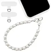 XYQMLY Pearl Beaded Phone Wrist Strap, Universal Cell Phone Lanyard, Anti Lost