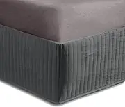 Luxton Quilted Bed Valance, Grey Color, Stretchable Fully Fitted Bed Skirt (Double Size, Grey)