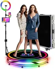 360 Photo Booth Machine for Parties,360 Slow Motion Camera Booth with Custom Logo Control by APP or Remote,Flight Case (26.8inch（68cm）)