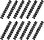 uxcell 12Pcs Fully All Threaded Rod, 5/16" Thread 18 Pitch 2" Length Carbon Steel Long Threaded Screw Threads Black Zinc Fully Studding Rod Bar for Furniture Garden Mounting Assembly