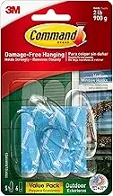 Command Outdoor Window Hooks Value Pack, Medium, Clear, 5-Hooks