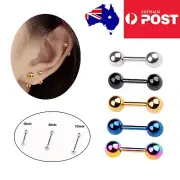 Surgical Steel Ball Barbell Earrings Stud Bar Helix Cartilage Lip Labret Ring AU