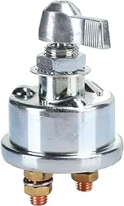 125A 8 to 60V Car Battery Switch Disconnect Cut Off Terminal Master Isolator Ideal for Boat Marine 12V 24V Truck High Current Total Power Switch with Brass Interior and Stainless