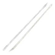 2 Pcs Silver Tone Metal Sack Bag Packing Curved Tip Stitching Needles 8.1"