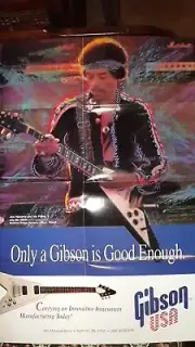 Gibson Guitars - Jimi Hendrix Poster 18x24"- 1993- Print Ad
