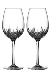 Waterford Lismore Essence Set of 2 Lead Crystal Red Wine Goblets