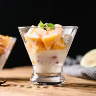 日式慕斯雪糕冰淇淋碗單球透明寬口錐形布丁酸奶甜品玻璃杯小ins