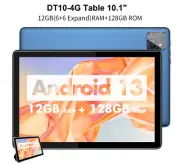 NEW 10.1-inch Android Tablets 12G/128GB Dual Camera 4G LTE Bluetooth WIFI-Blue