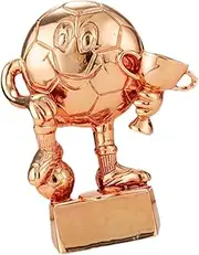 Oshhni Soccer Trophy Reward Home Decor 5.7 inch for Kids Adults Winning Prize for Competition Party Favors Match Soccer Player Gift, Copper