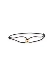 LE Gramme 1g Gold Entrelacs Cord Bracelet - Black One Size