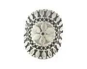 Signet Ring Flower Adjustable Ring Antique Silver brass (18mm 7.5US size) 2757
