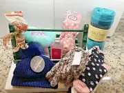 Large Wooden Pine Tree Winter Gift Basket.