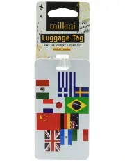 [Milleni] Travel Flags Luggage Tag in White