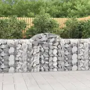 Arched Gabion Baskets 6 pcs 200x50x100/120 cm Galvanised Iron vidaXL