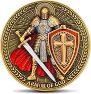 Armor of God Challenge Coin - Inspirational Faith Token with Ephesians 6:11 Design