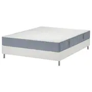 LYNGÖR divan bed, Valevåg firm/light blue white, Queen