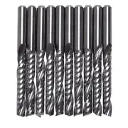 1X(10Pcs Cnc Router Bits 3.175 X 22Mm Single Flute Spiral Carbide Cnc9568