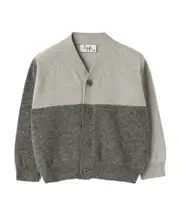 two-tone cardigan 9M,6,6M,9,24M,12M Cloud/asphalt ash