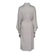 $265 New Norma Kamali Midcalf Robe Kimono Cardigan Dress Light Grey Belt XXS 32