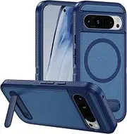 HYAUUcase Magnetic Compatible with Google Pixel 8 Pro Case, [Built-in Invisible Kickstand][Support Wireless Charging] [Military Grade Shockproof] Slim Matte Phone Cover,Dark Blue