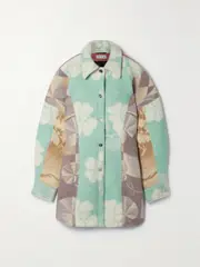 [RAVE REVIEW] RAVE REVIEW - + Net Sustain Oversized Patchwork Printed Felt Jacket - Blue - FR 38 FR 38 Blue