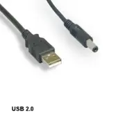 KNTK 3' USB 2.0 Type A to DC Power Cable 5.5mm x 2.1mm Charging Cord