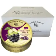 Cavendish and Harvey Double Fruit Blackcurrant Drops Apple Filled 175gm Tin x 10