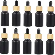 KAILIKETIY 10Pcs Black Frosted Glass Essential Oil Bottles with Droppers Multi Function Refillable Convenient Empty Containers for Travel Fragrances and Liquids