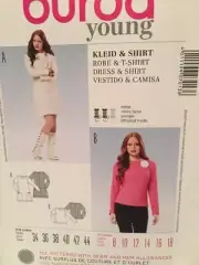 Burda Sewing Pattern 7013 Ladies Misses Dress Shirt Size 8-18 Uncut Young