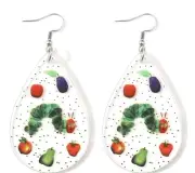 THE HUNGRY CATERPILLAR : EARRINGS : NOVELTY : Dangle : Quirky : COOL : FUN :