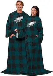 FOCO Philadelphia Eagles NFL Buffalo Plaid Oversized Wearable Throw Blanket - 48" x 71"