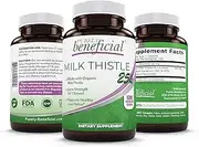 Organic Milk Thistle Capsules- 25,000 MG Strength- 50X Concentrated Seed Extract & 80% Silymarin Standardized- 120 Vegan pills- Supports Healthy Liver Cleanse & Detoxification, Non-GMO- 4 Month Supply
