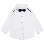 Carrement Beau White Shirt and Navy Bow Tie