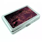 Wolf Tomb Ruins Em1 Silver Metal Cigarette Case RFID Protection Wallet